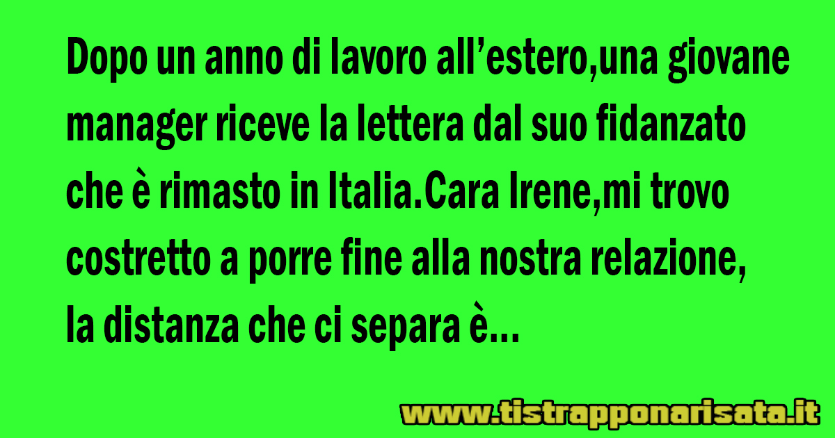 Fidanzata All Estero Barzelletta Ti Strappo Na Risata